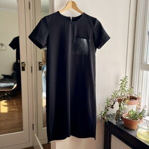 Madewell Black Leather Pocket T Shirt Dress